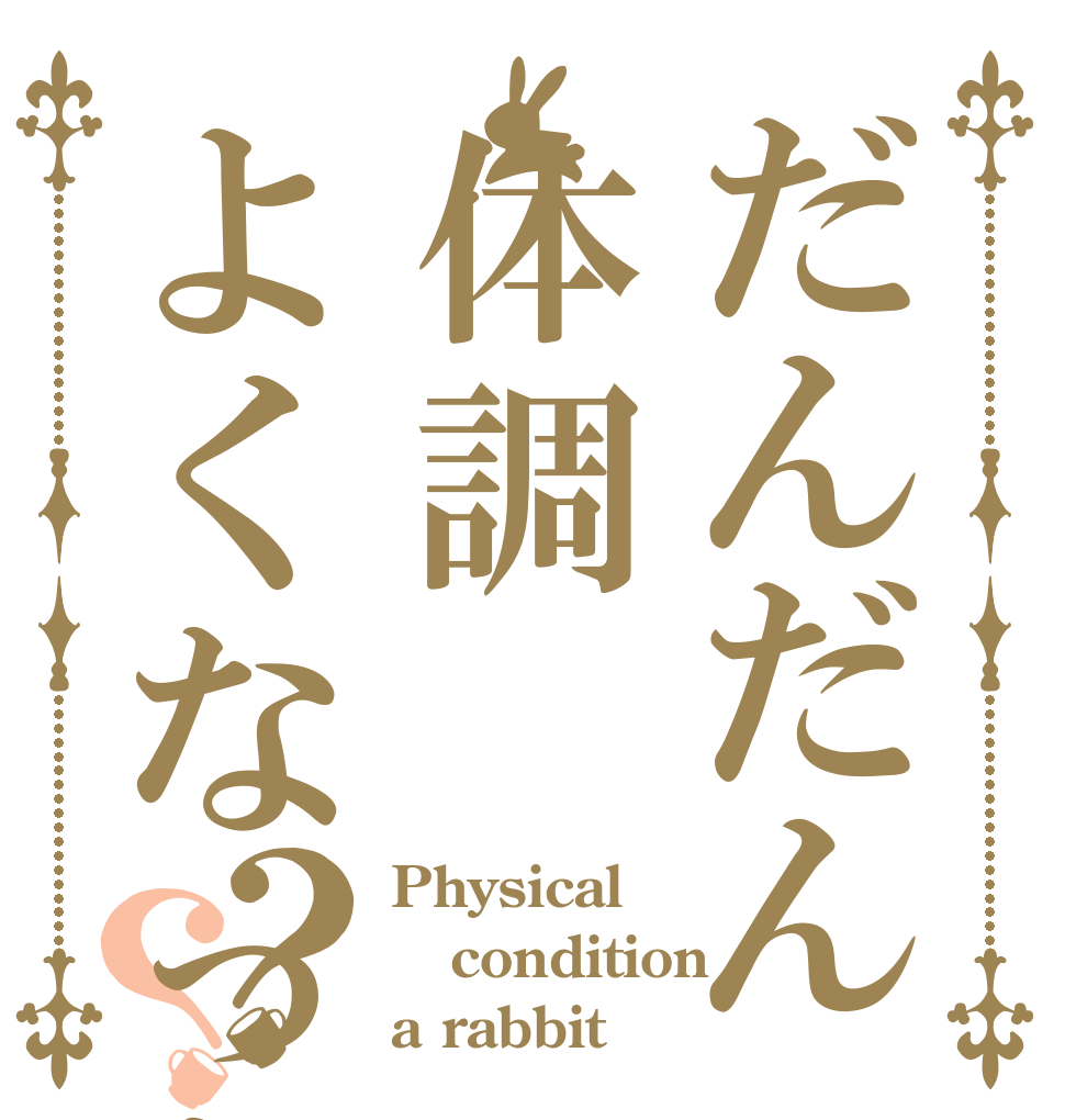 だんだん体調よくなった？？ Physical condition a rabbit