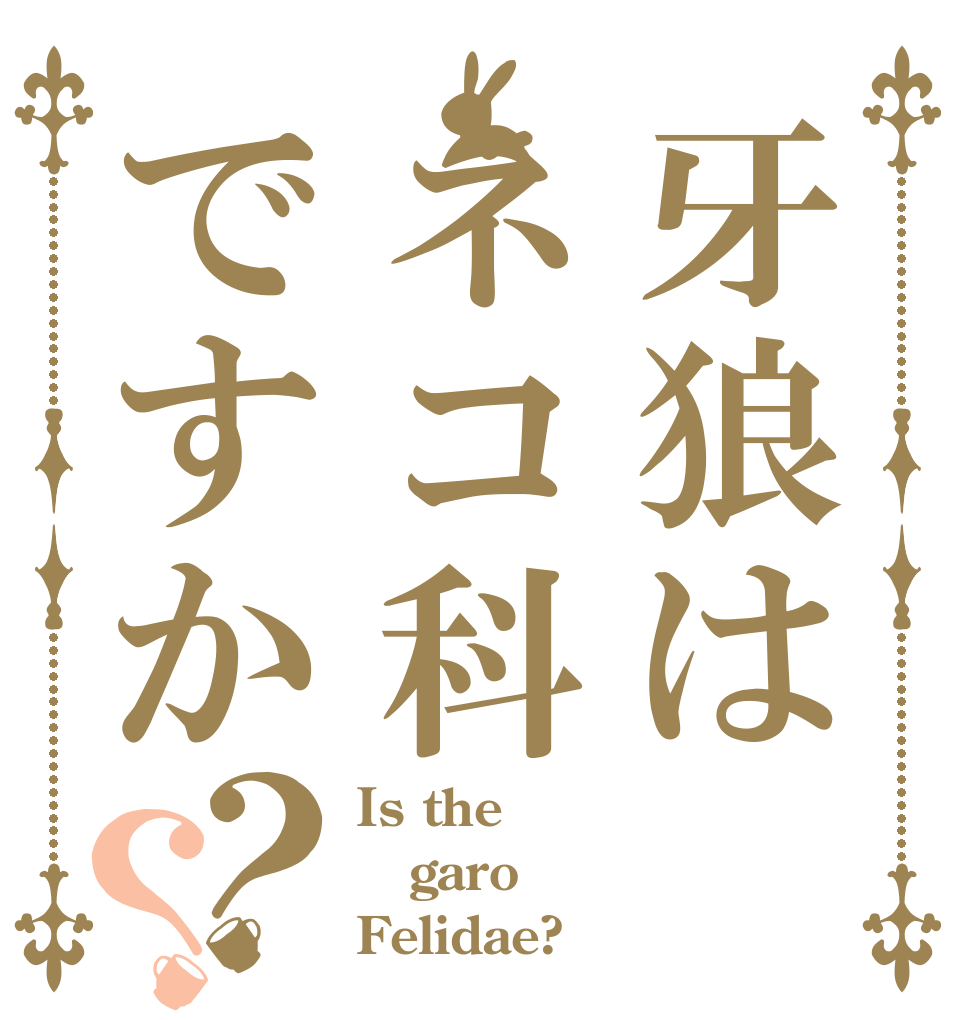牙狼はネコ科ですか？？ Is the garo Felidae?