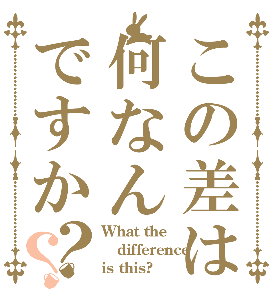この差は何なんですか？？ What the difference is this?