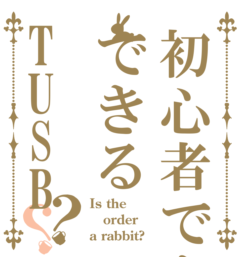 初心者でもできるTUSB？？ Is the order a rabbit?