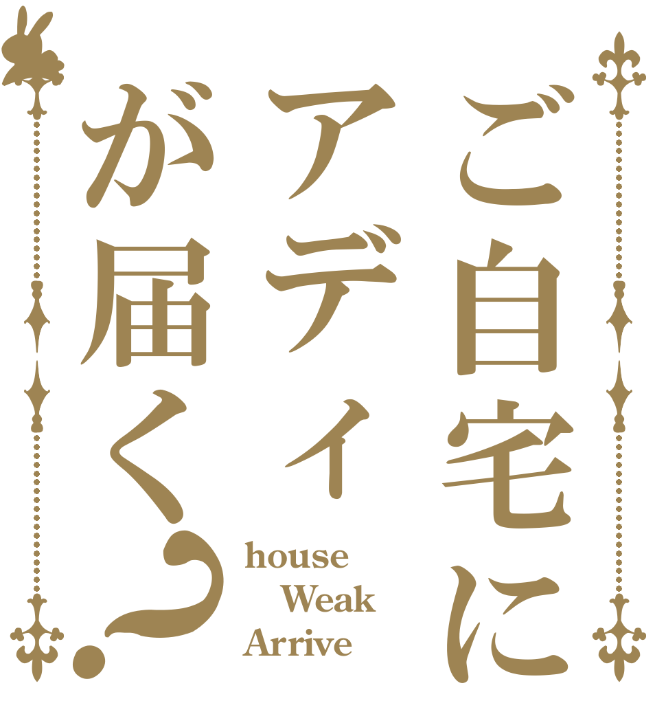 ご自宅にアディが届く？ house Weak Arrive