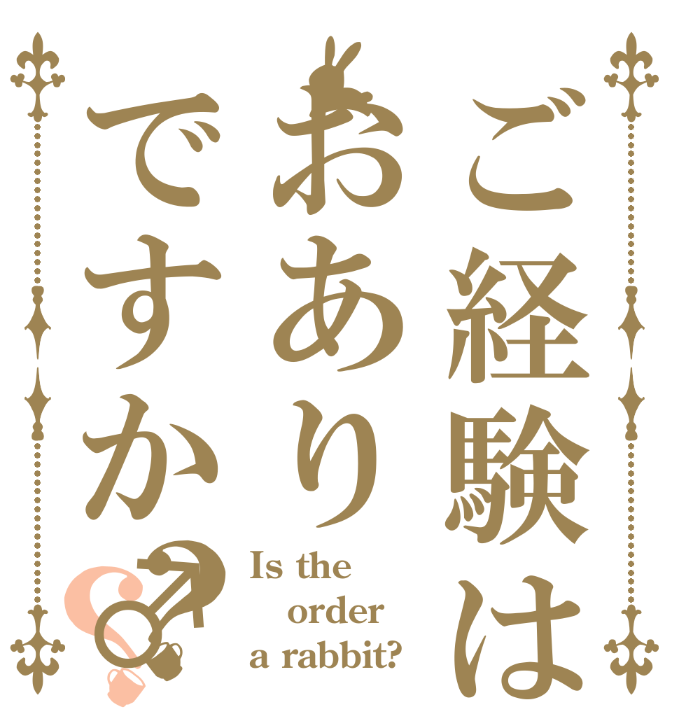 ご経験はおありですか♂？？ Is the order a rabbit?