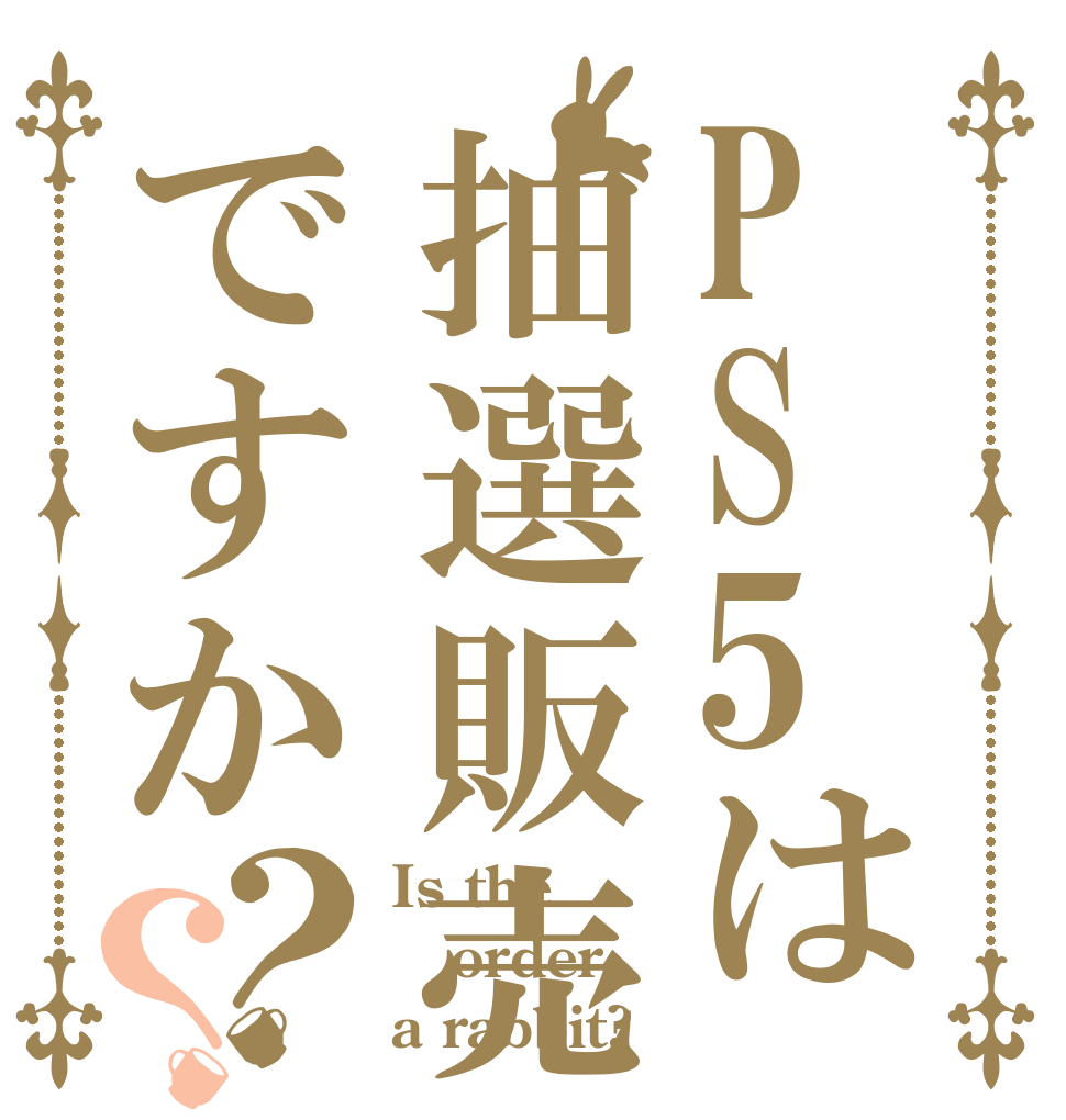 PS5は抽選販売ですか？？ Is the order a rabbit?