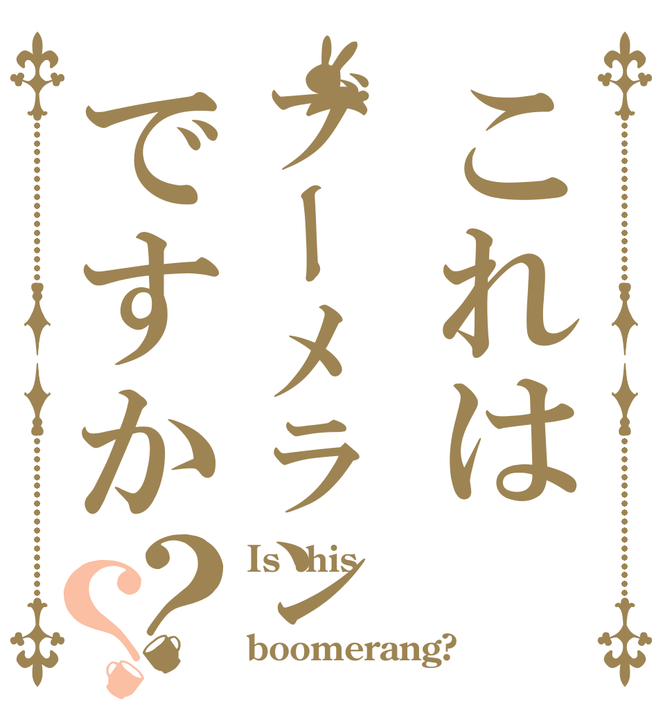 これはブーメランですか？？ Is this  boomerang?