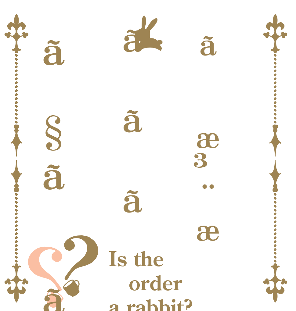 ãæ³¨æããããã§ãã？？ Is the order a rabbit?