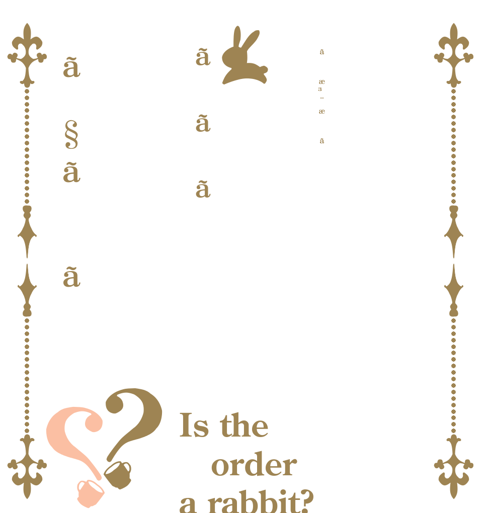ãæ³¨æããããã§ãã？？ Is the order a rabbit?