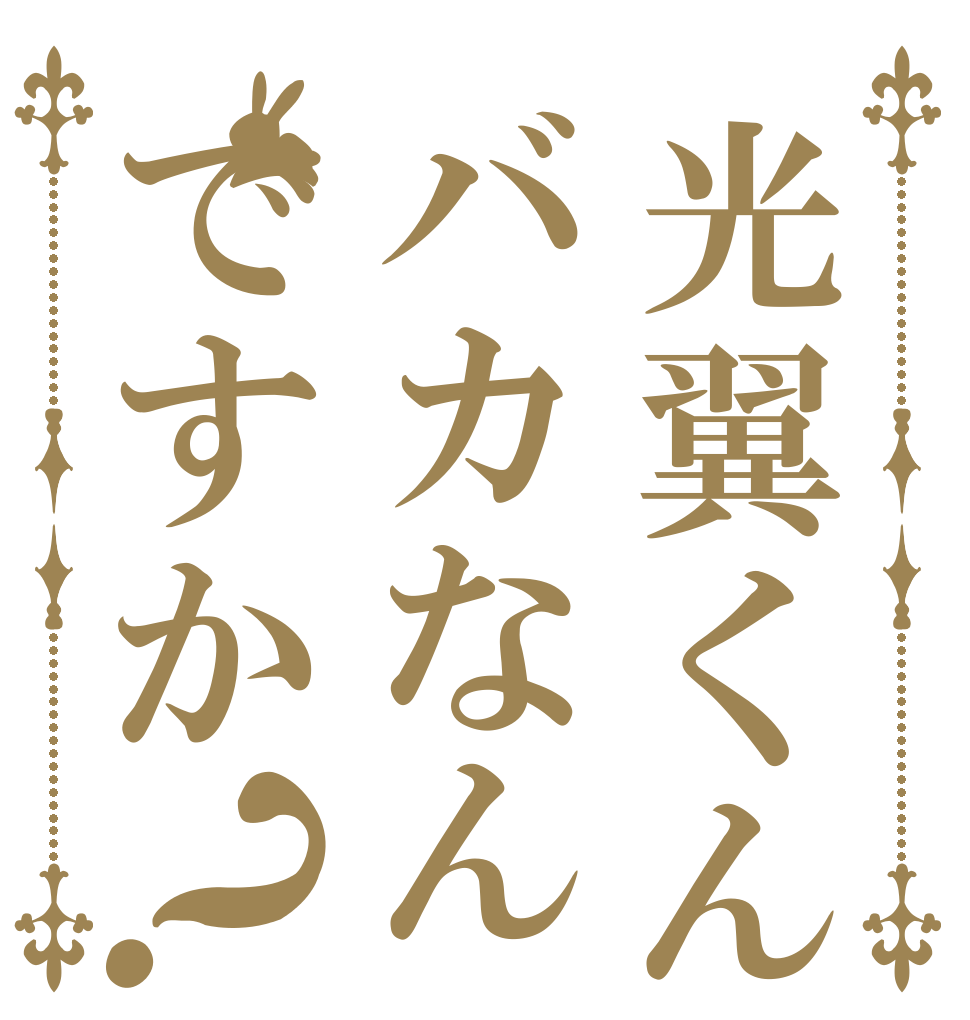 光翼くんはバカなんですか？ 光翼は バカ です