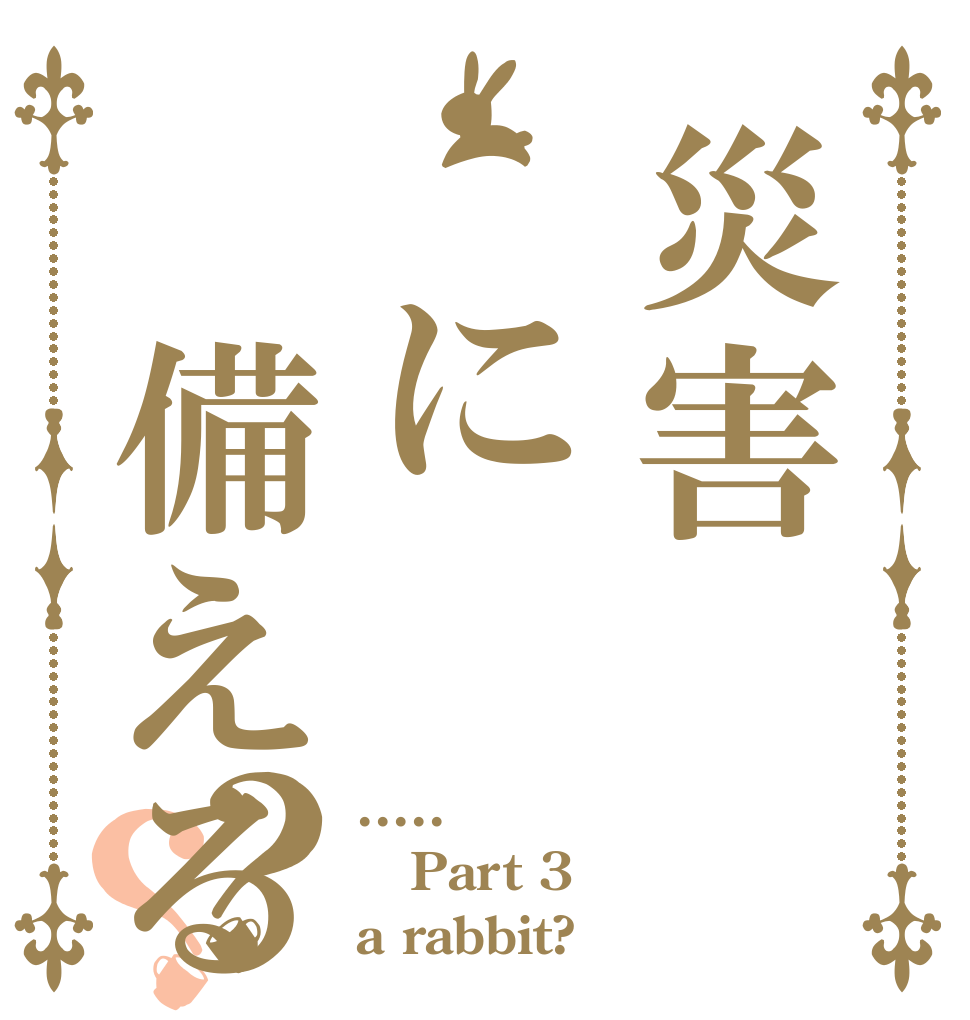 災害 に 備える？？ ..... Part 3 a rabbit?