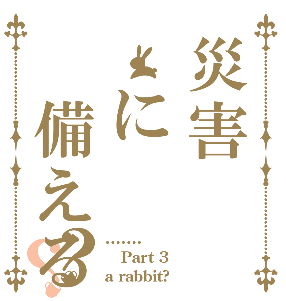 災害 に 備える？？ ....... Part 3 a rabbit?