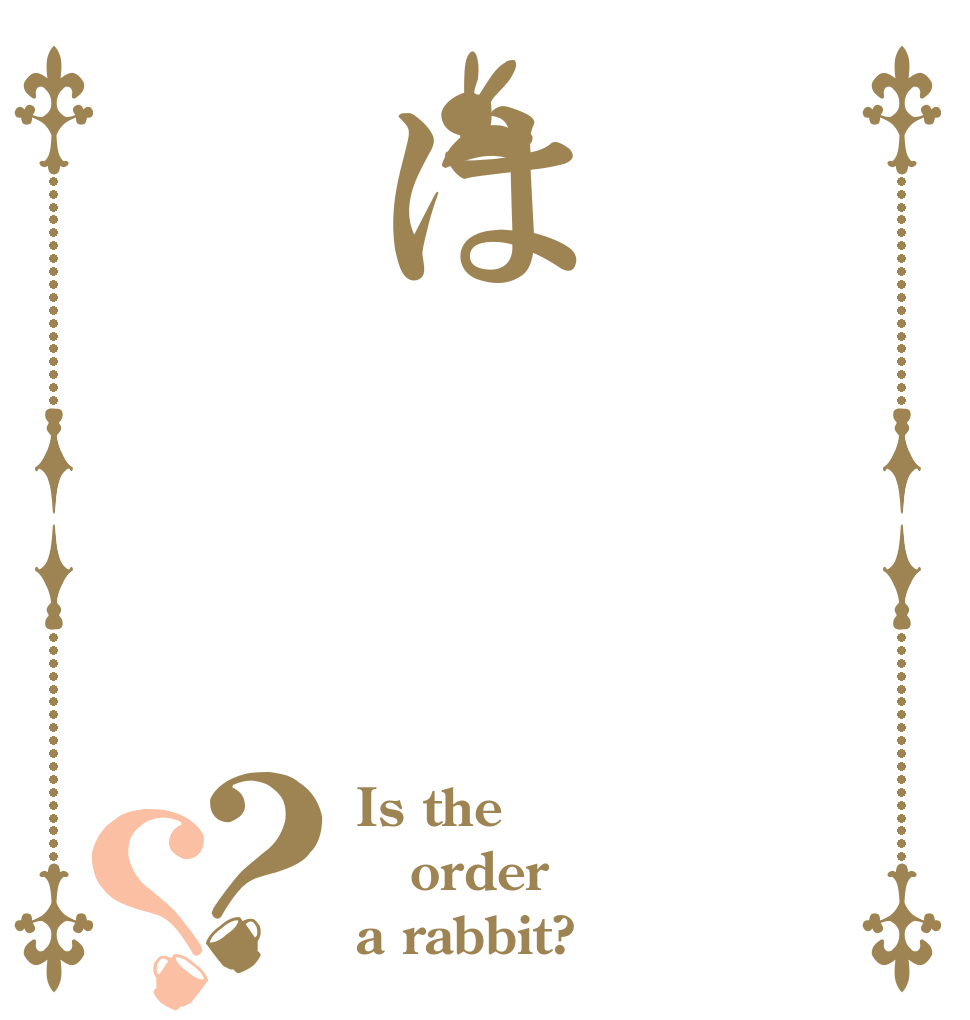 は？？ Is the order a rabbit?