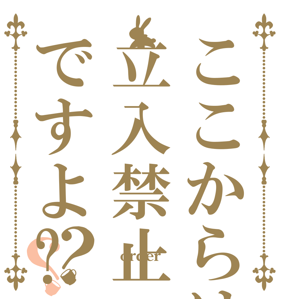 ここからは立入禁止ですよ?？？  order 
