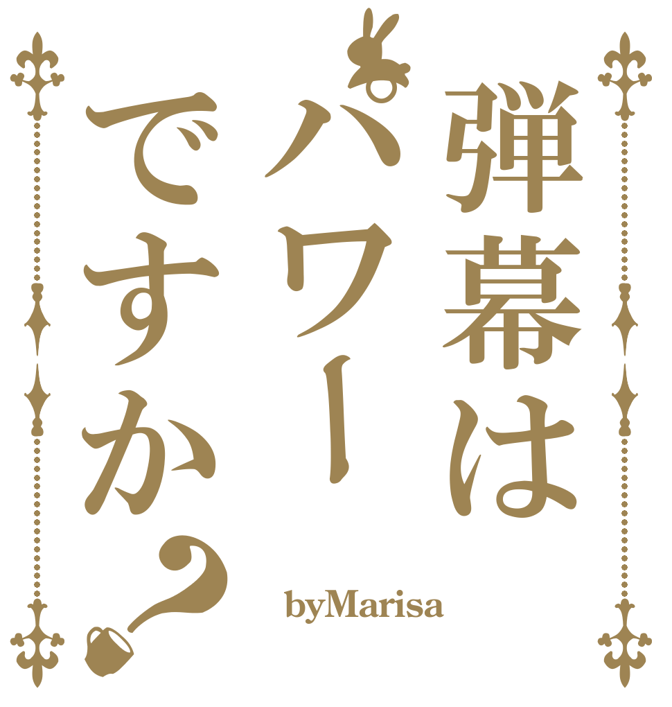 弾幕はパワーですか？  byMarisa 