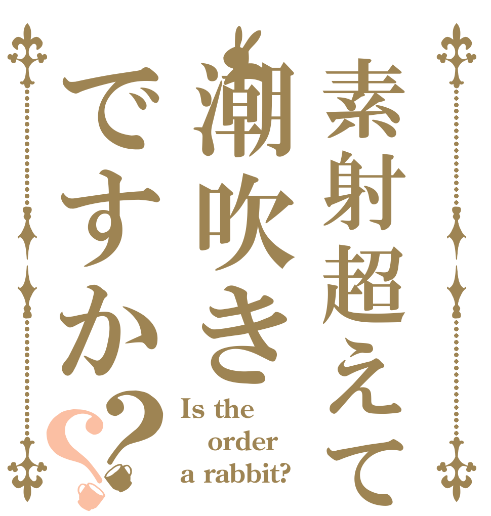 素射超えて潮吹きですか？？ Is the order a rabbit?